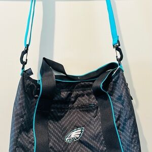 Nike Black and Teal Tote Bag with Philadelphia Eagles Logo